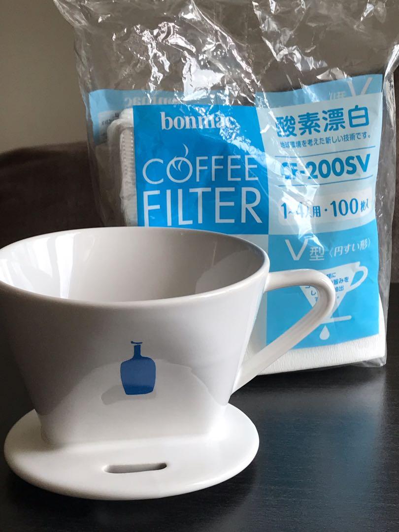 Blue Bottle Coffee Dripper and Coffee 