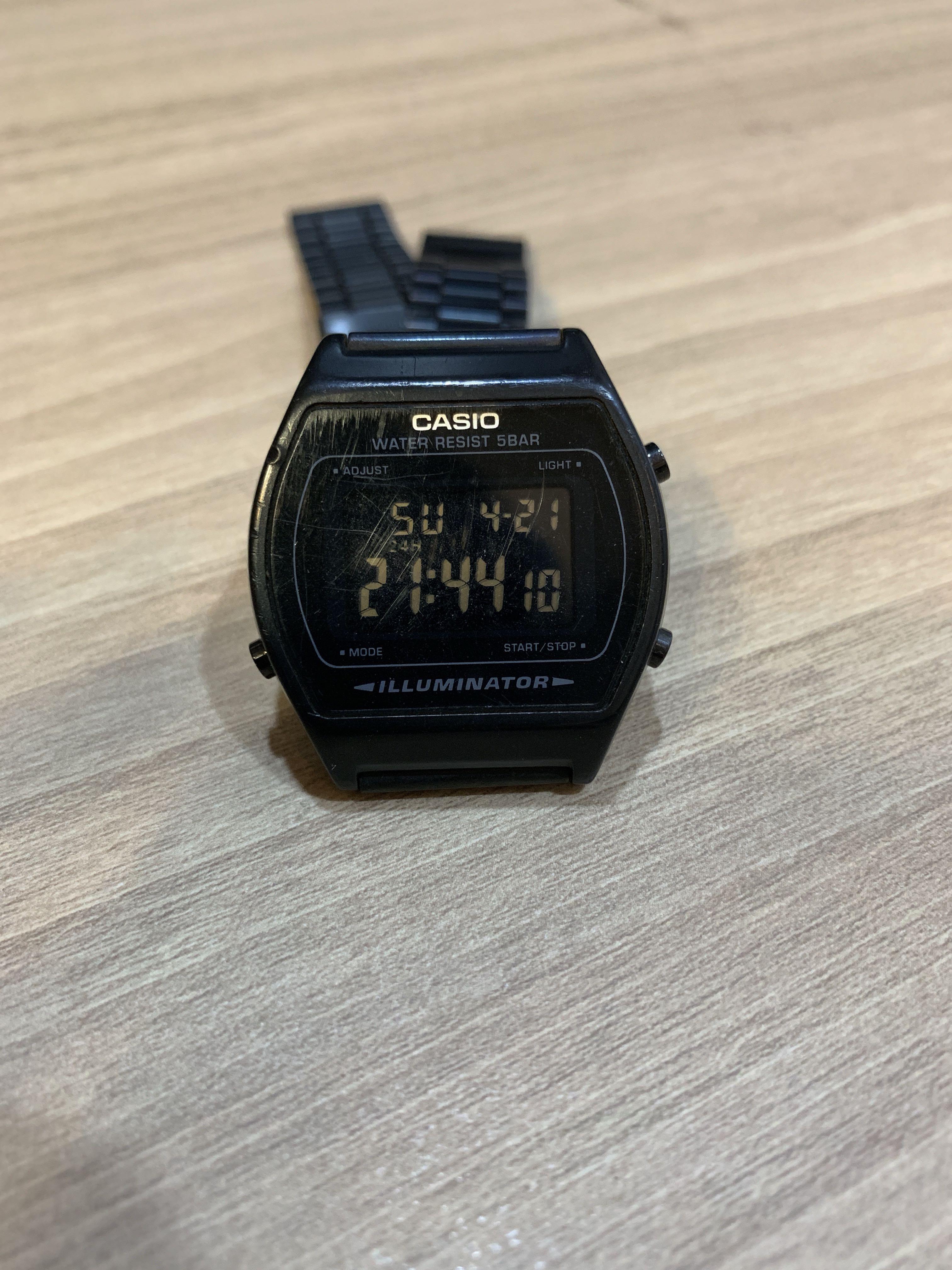 Casio stainless steel watch black store