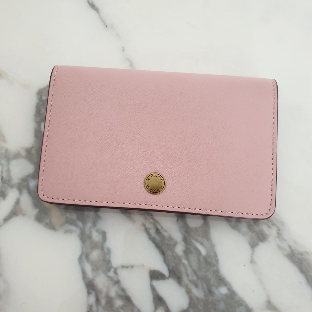 Coach Foldover Card Case Blossom Light Pink Luxury Bags Wallets on Carousell