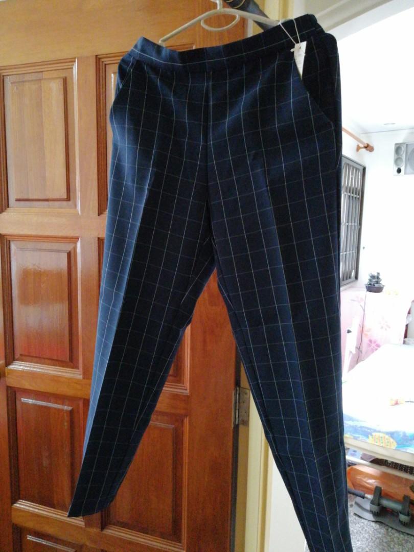 dark blue checkered pants