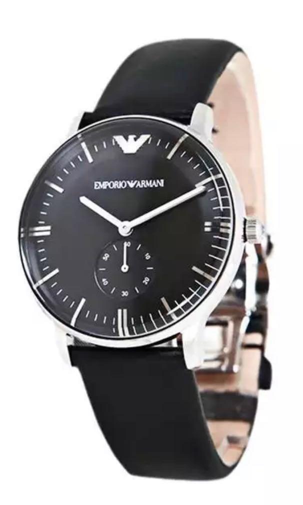 armani men's leather watch