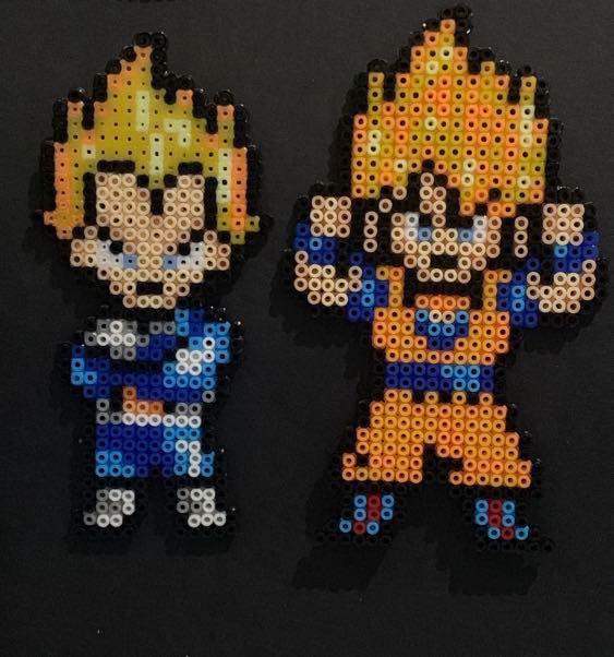  Goku and Vegeta Dragon Ball Pixel bead art, Hobbies