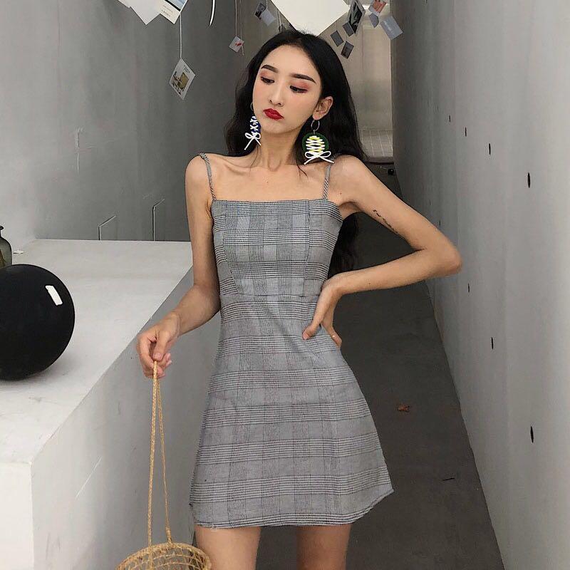 Grey Checkered Dress