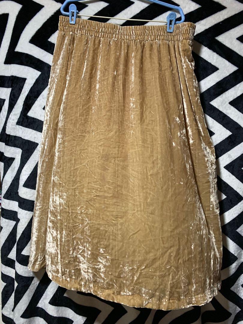 H&m orange velvet skirt sales