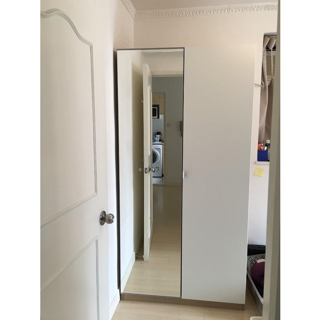 Ikea Pax Hanging Wardrobe White Mirror Hinge Dorrs Home