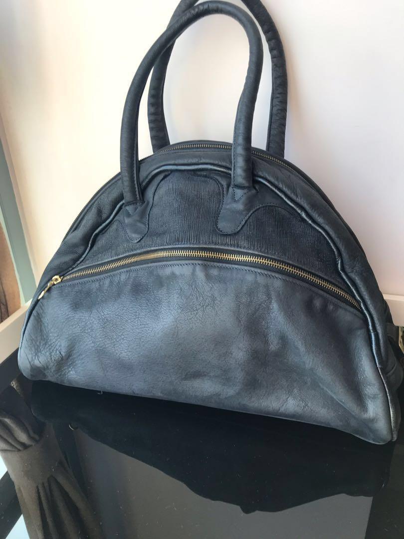 JAS MB London Handmade Real Leather Bag (Navy Blue), 女裝, 手袋及