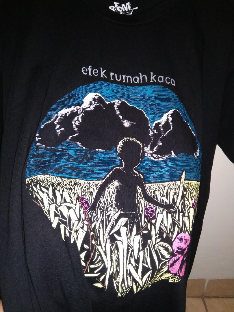 Kaos Band Efek Ruma Kaca Official Merch Fesyen Pria Pakaian Atasan Di Carousell