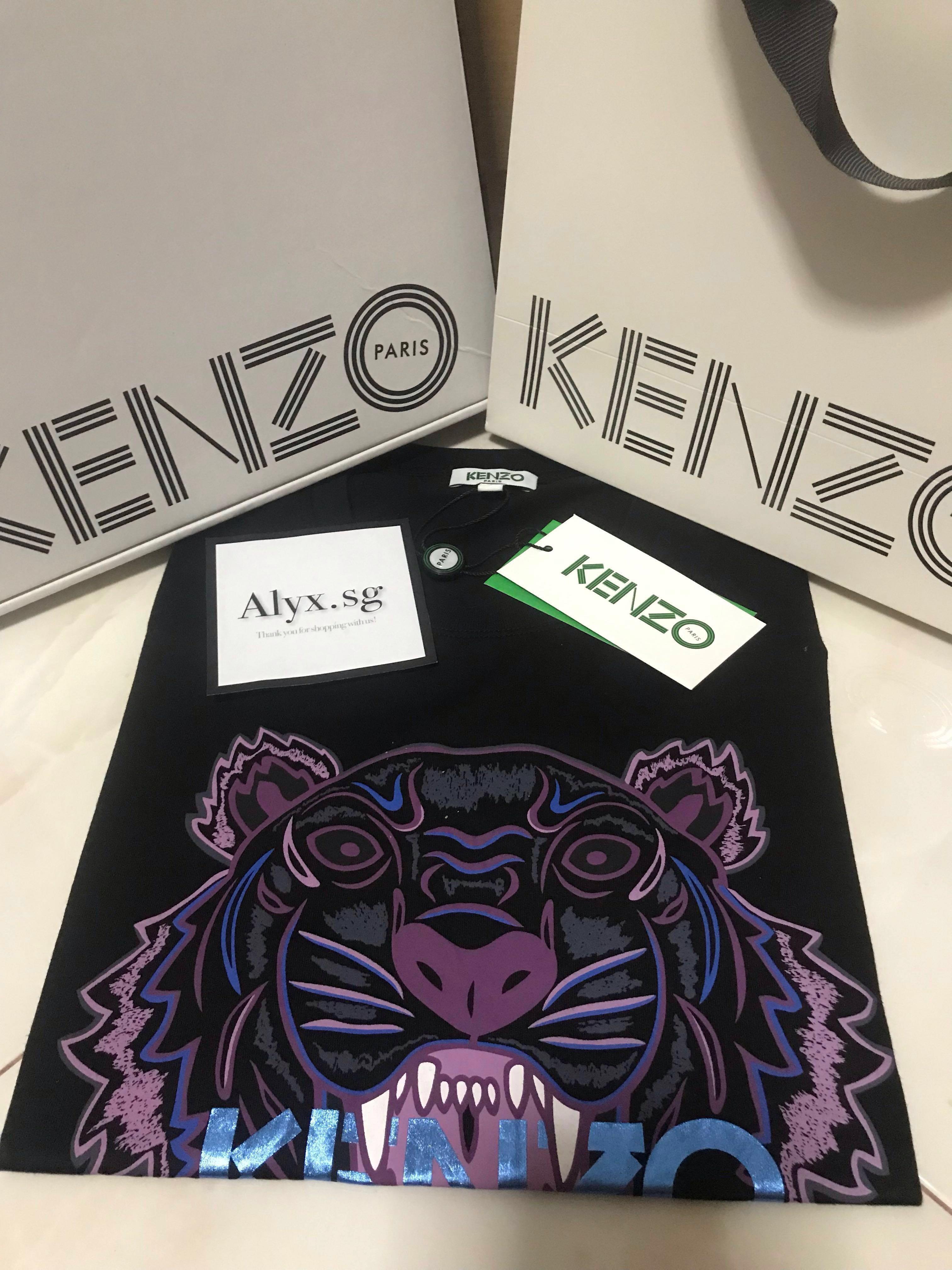 Kenzo Black Purple Holiday Capsule Tee instock Women s Fashion