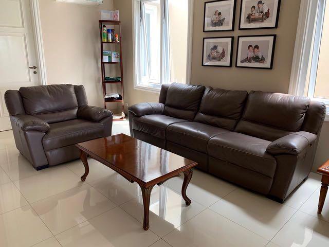 Leather Modern Sofa Recliner Perabotan Rumah Di Carousell