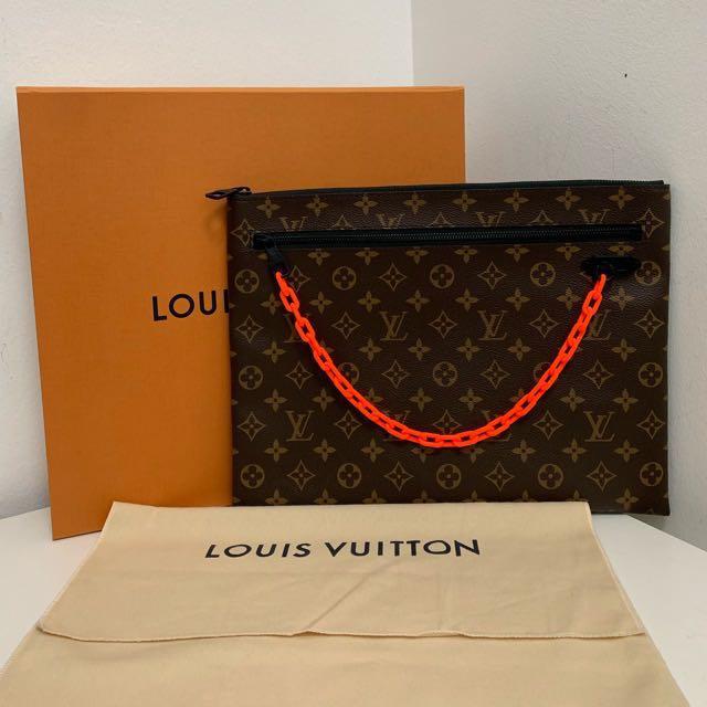 Authentic Louis Vuitton x Virgil Abloh A4 Pouch Monogram, Luxury, Bags &  Wallets on Carousell