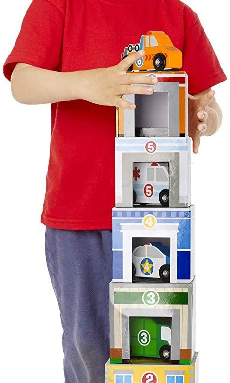 melissa & doug nesting & sorting buildings & vehicles
