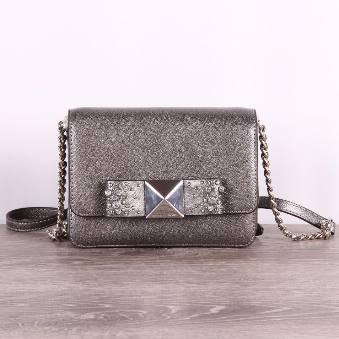 michael kors silver clutch bag