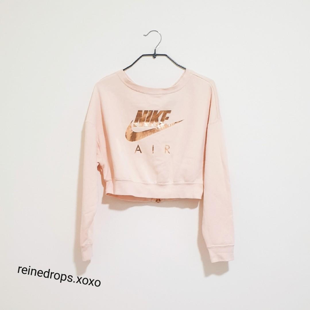 Nike Crop Sweater in Pink and Rose Gold 
