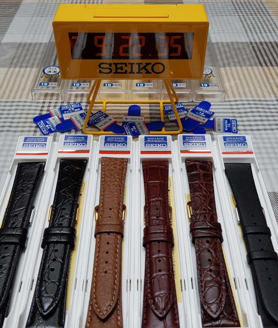 Seiko Leather Straps 19mm & 18mm - New Stock July 2022, Luxury, Watches on  Carousell