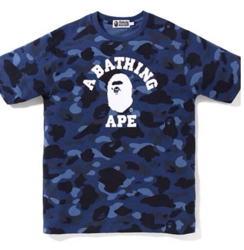 Bathing ape blue camo shirt clearance