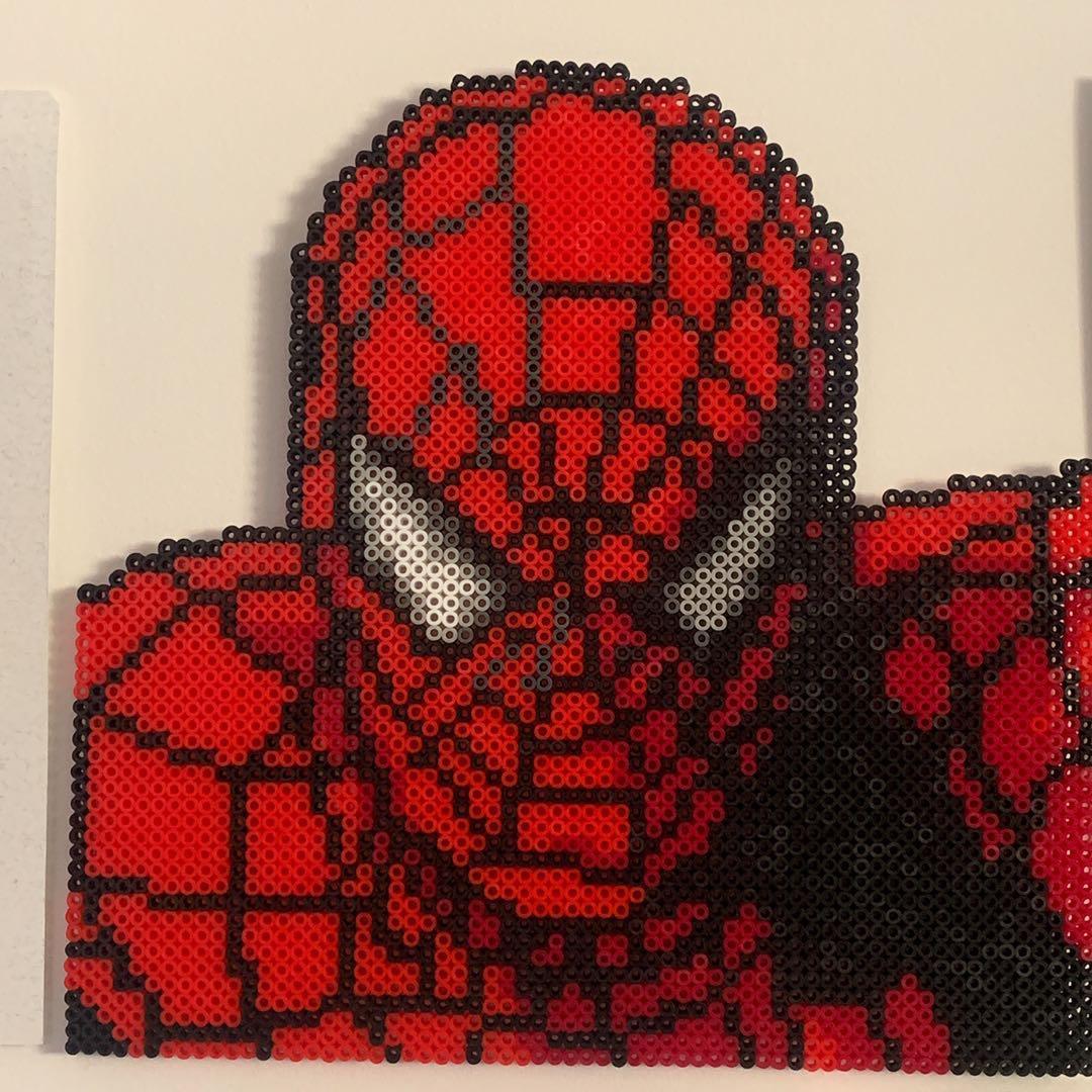Spiderman pixel bead art, Hobbies & Toys, Stationery & Craft, Art & Prints  on Carousell