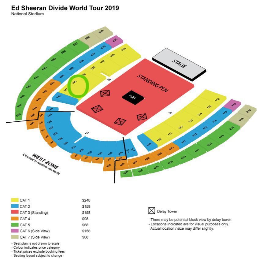 Singapore National Stadium Seating Plan Concert Elcho Table