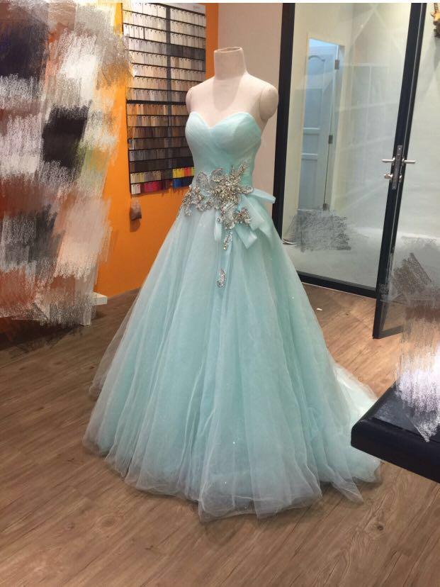 Tiffany blue 2025 wedding dress