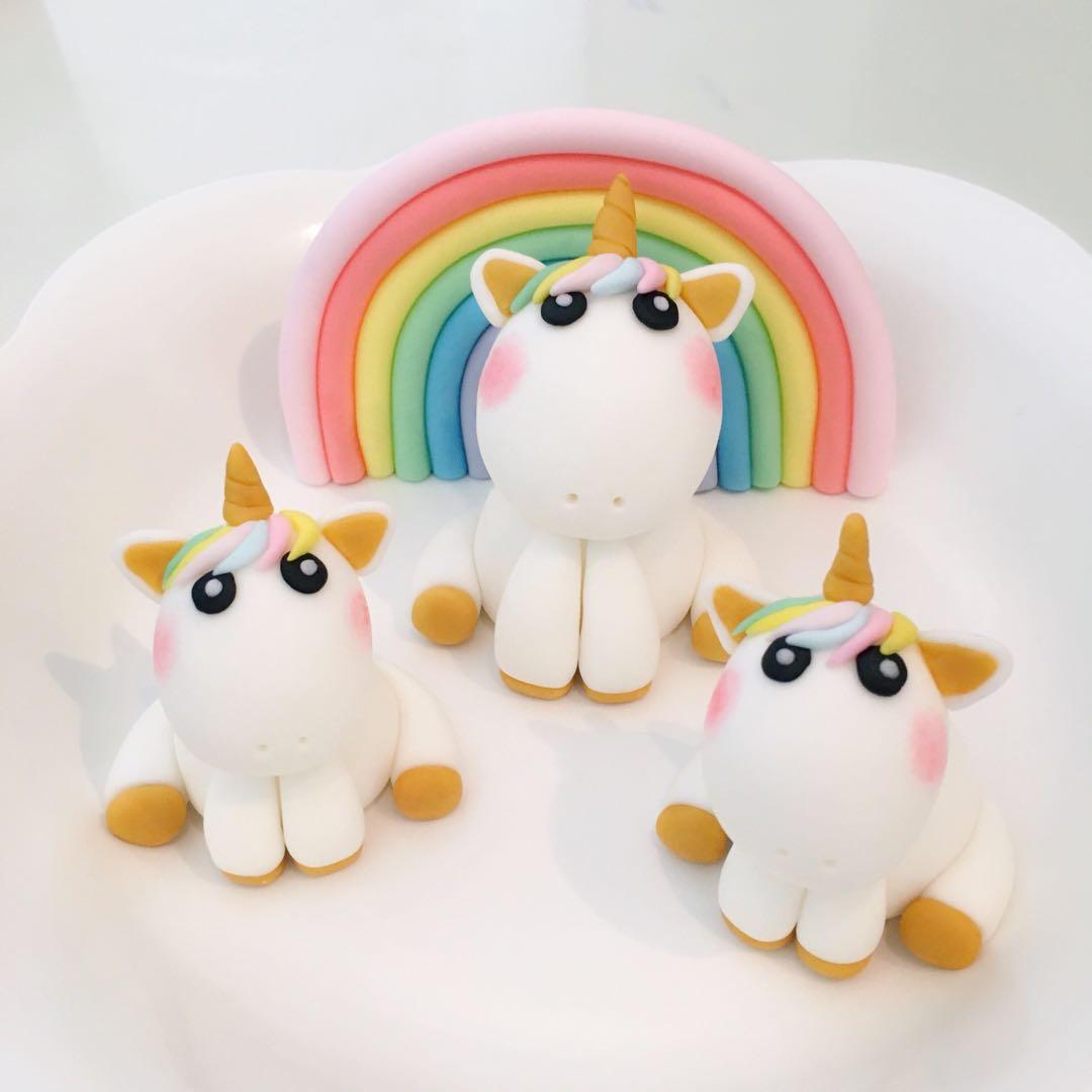 Unicorn Rainbow Cake Fondant Topper Design Craft Handmade Craft On Carousell