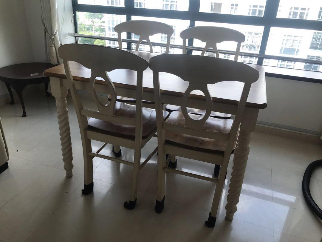 Used Dining table and chairs set, Furniture & Home Living, Furniture