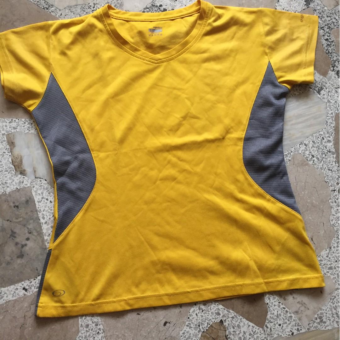Yellow Dri fit top with grey design (Category: Others Tops) located in Manila. Submitted by lxlim (Listing ID 225269040, Image 1). Description: 10/10 condition .