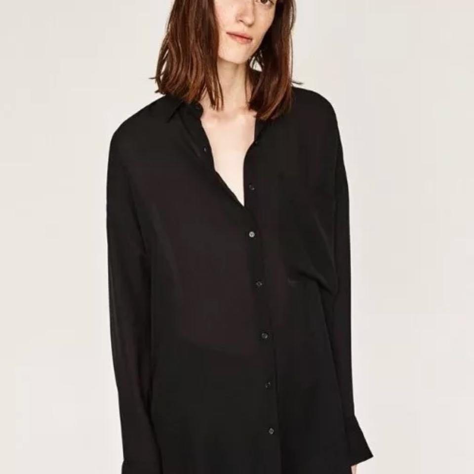 black silk blouse zara