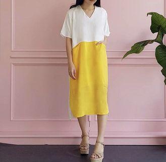 Yellow midi dress
