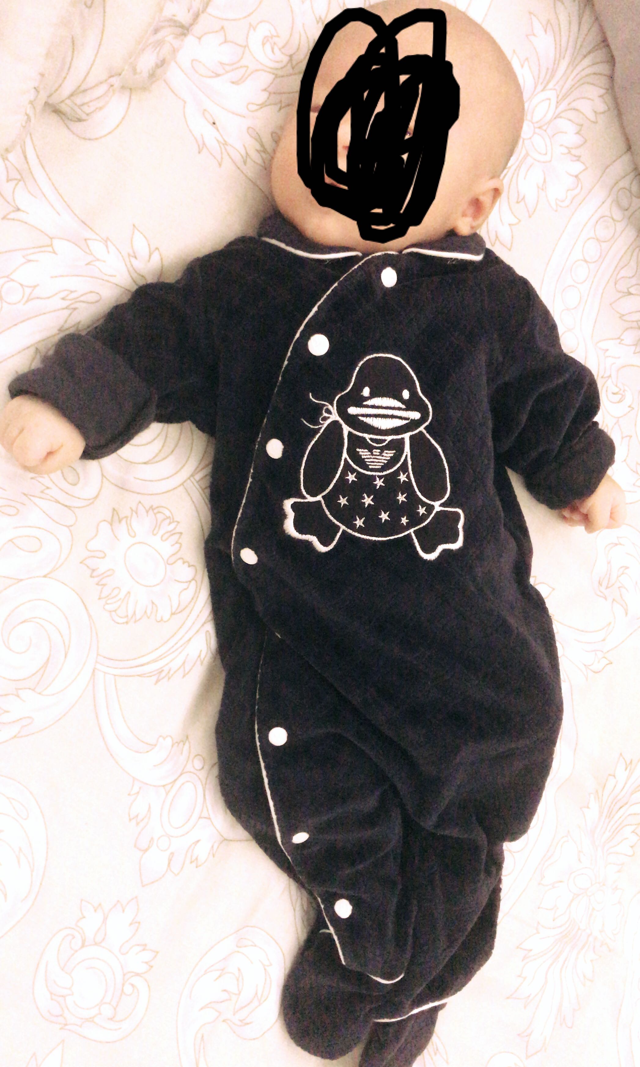 armani baby sleepsuit