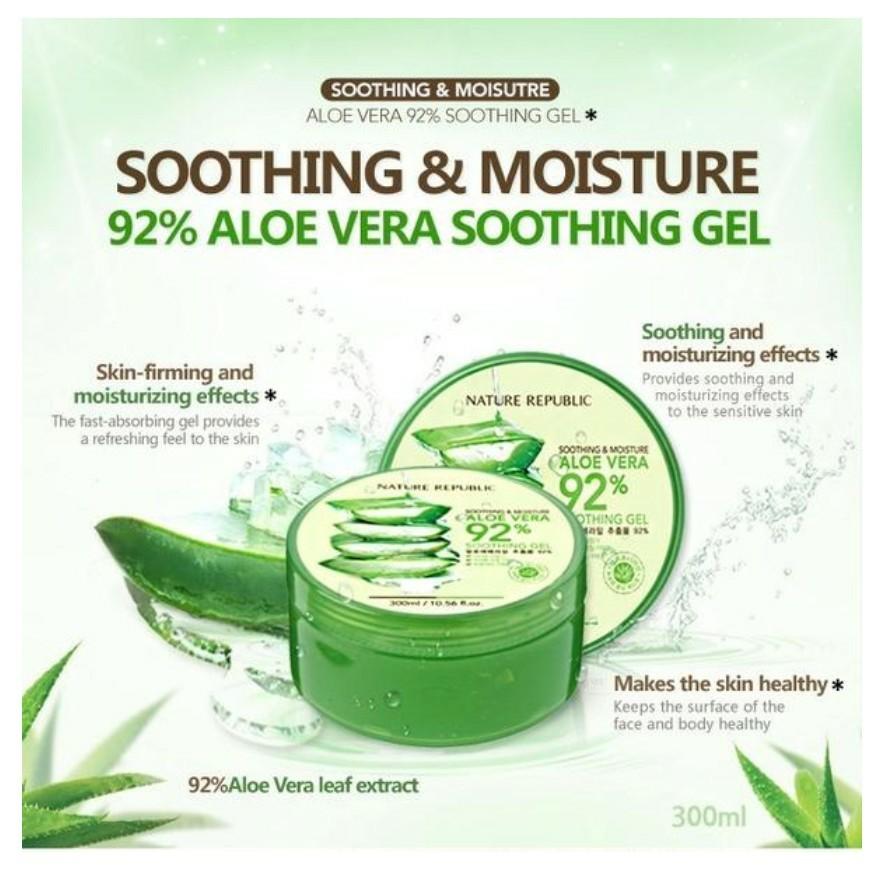 Authentic Nature Republic Aloe Vera Soothing Gel Health Beauty
