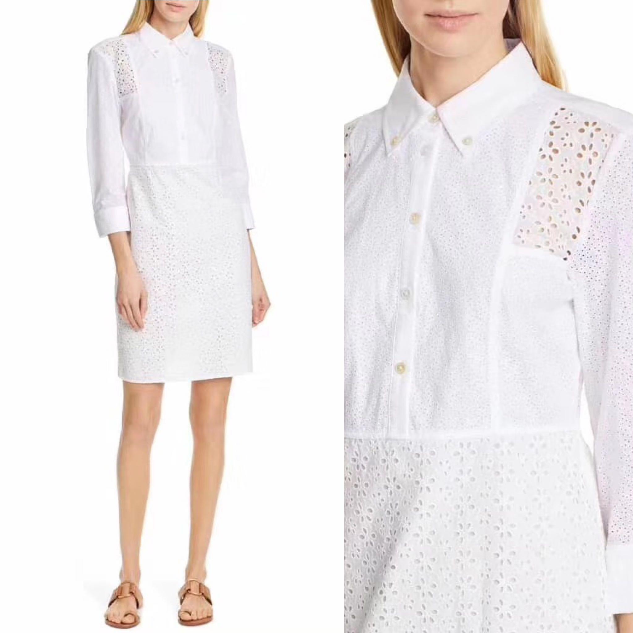 BNWT Authentic Tory Burch Patchwork Eyelet Dress Women s Fashion Dresses Sets Dresses on Carousell
