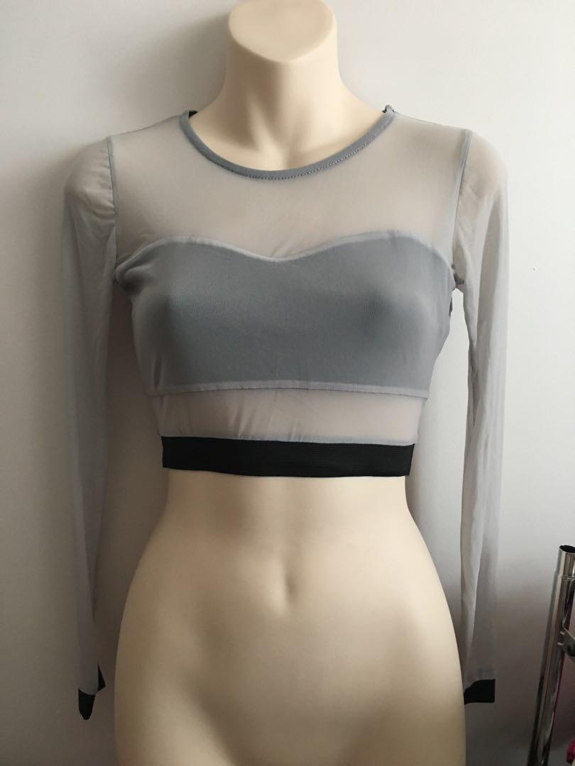 Boohoo Mesh Crop Top For Festivals Clubbing Women S Fashion