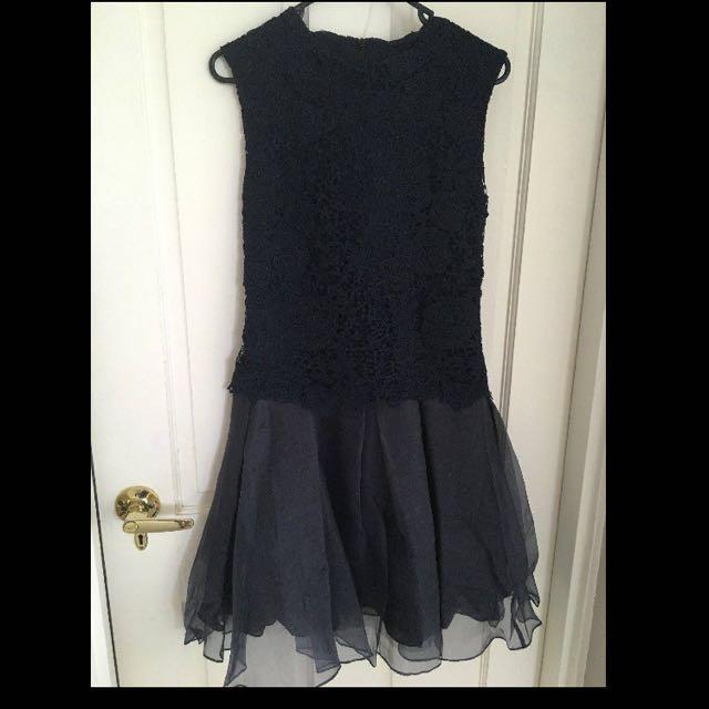 Carla Zampatti Cordelia Dress Size 4 Navy Women S Fashion