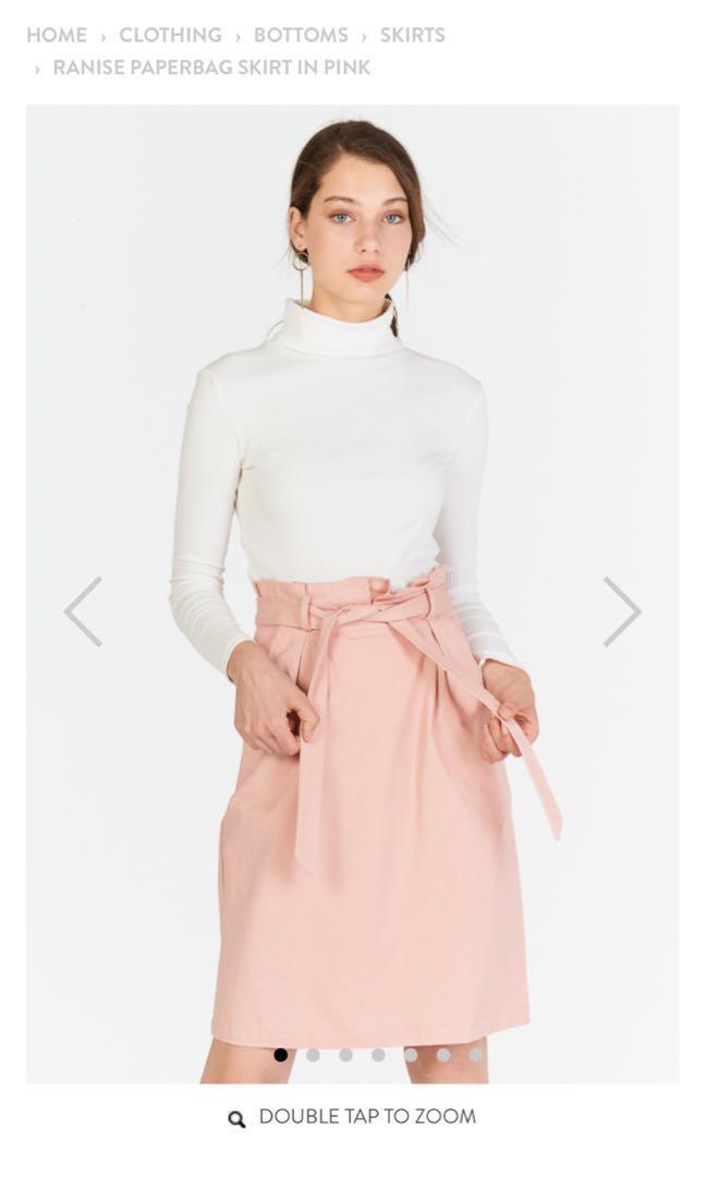 Paperbag skirt deals pink