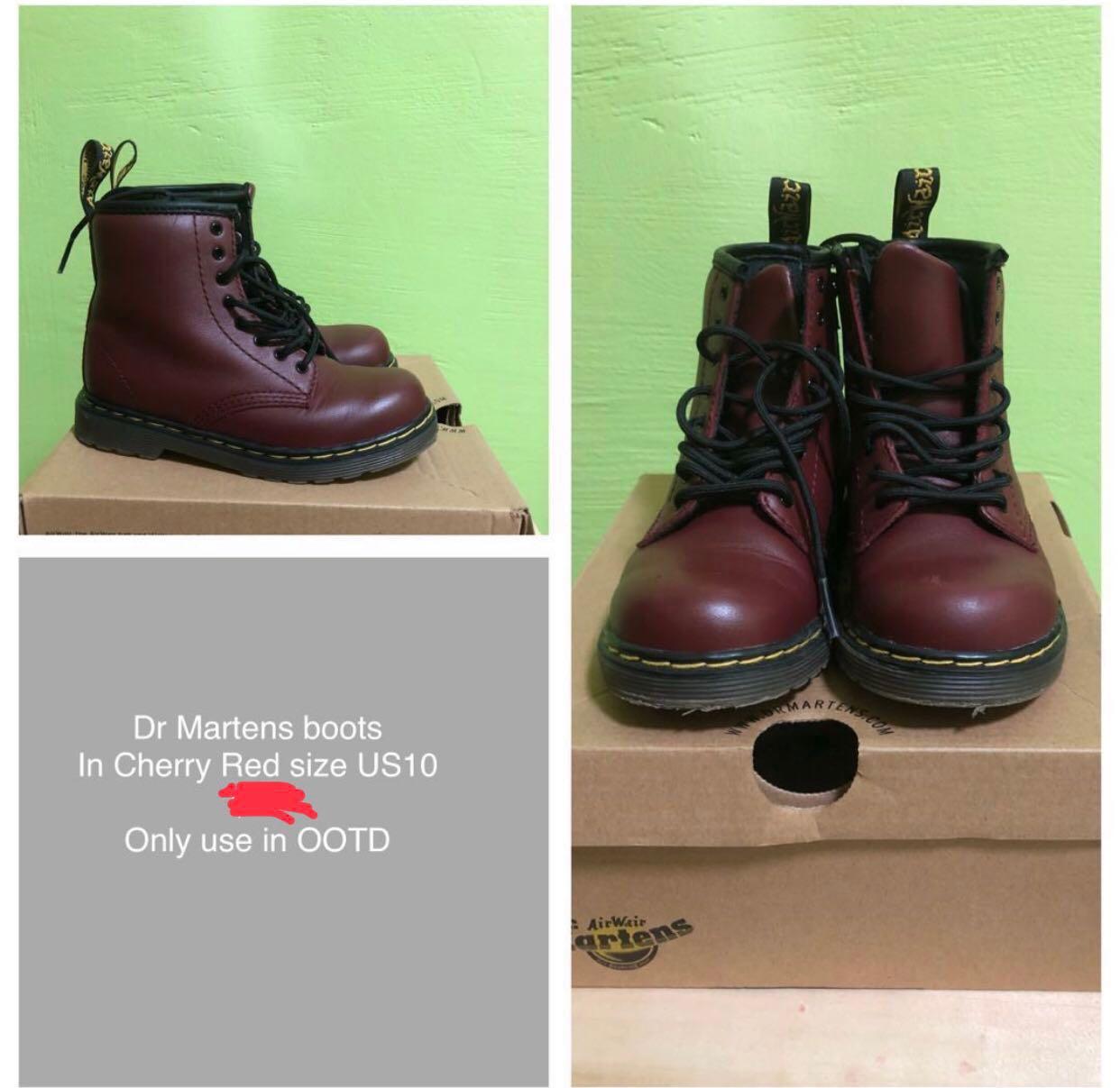 kids dr martens red