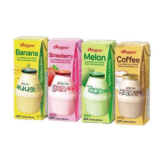 GINGGRAE KOREAN STRAWBERRY MELON BANANA MILK, Food & Drinks, Fresh