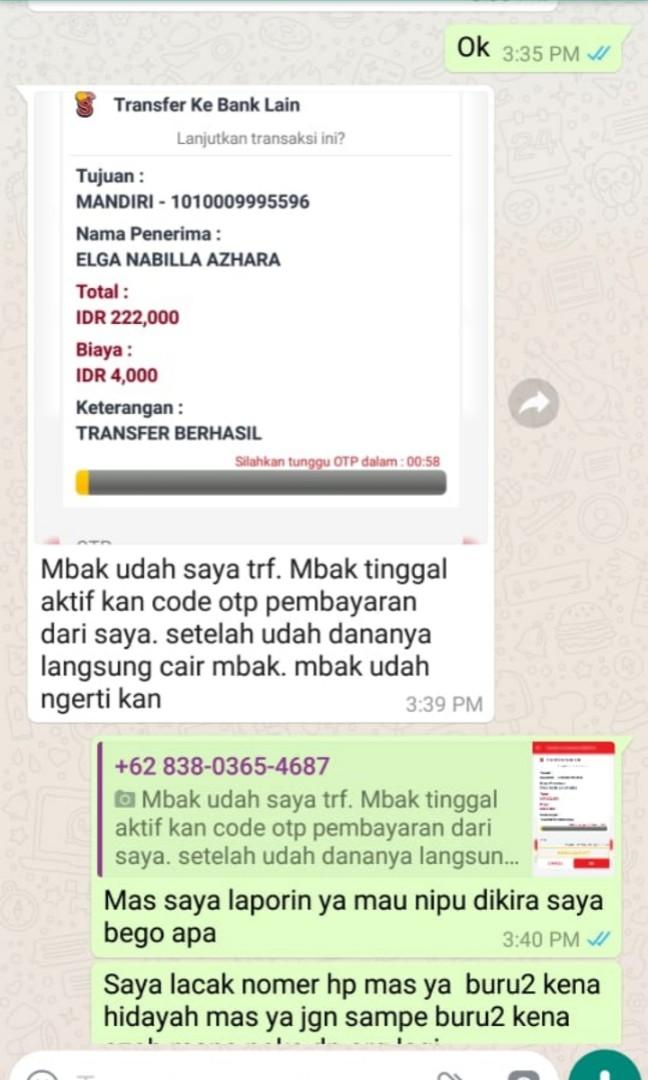 Hati2 Penipuan Minta Kode Otp Fesyen Wanita Pakaian Wanita Lainnya Di Carousell