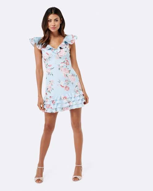 Light blue floral dress clearance