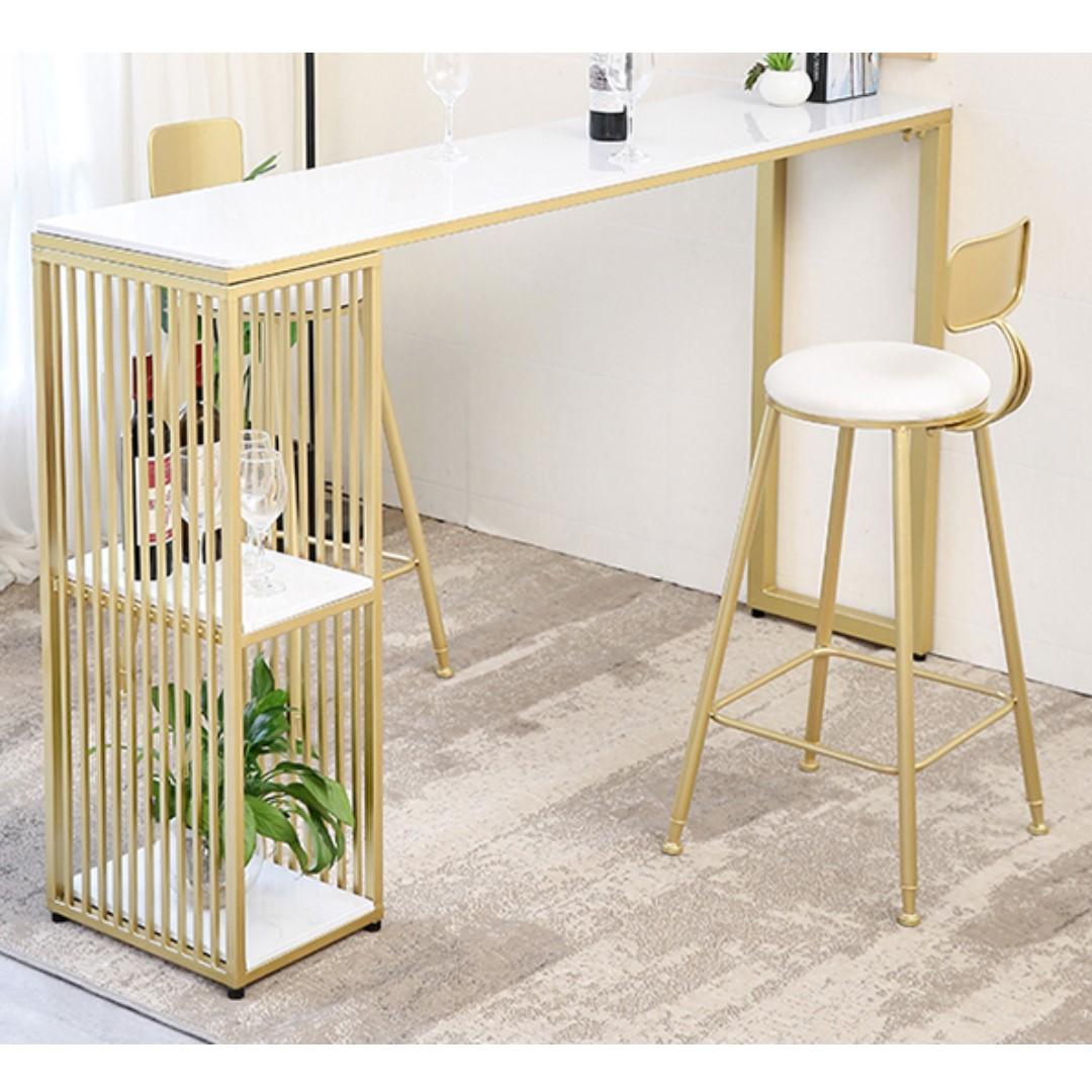 Nuevo Verona Marble Top Counter Height Dining Table Furniture