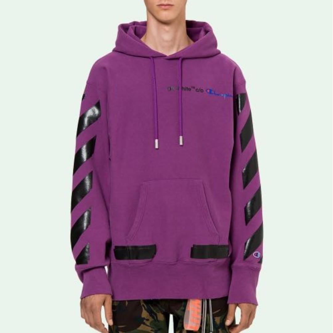 off white and champion hoodie