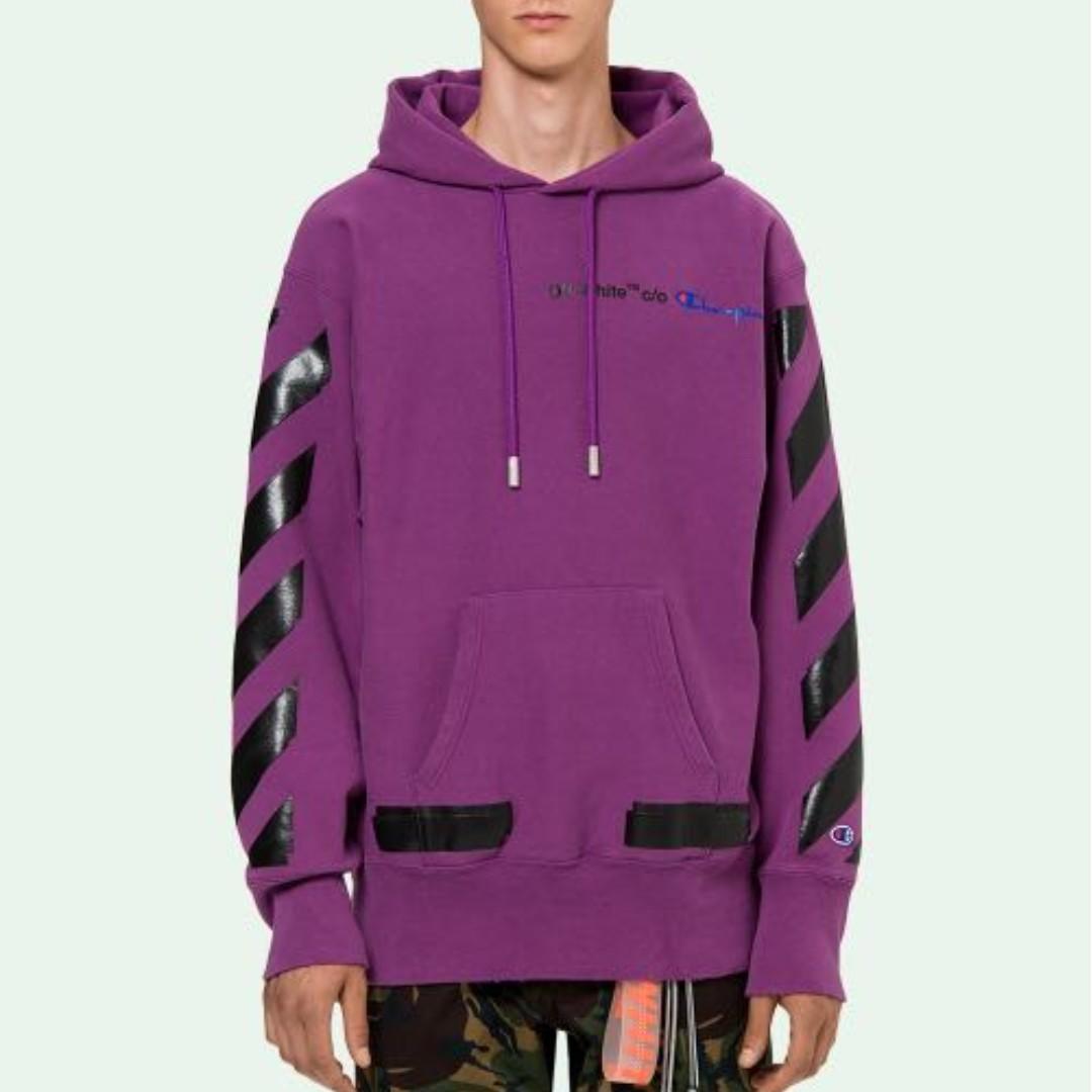 purple hoodie mens champion