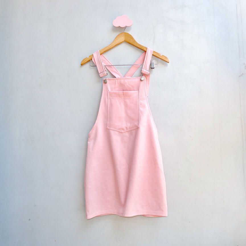 Pink denim jumper best sale skirt
