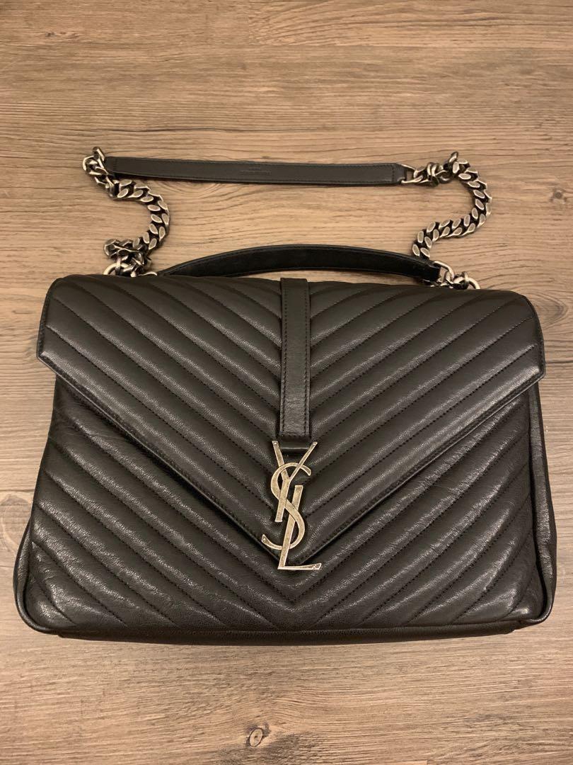 ysl college bag taupe