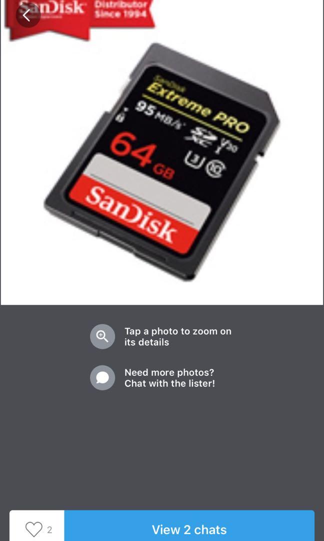 SanDisk Extreme Pro SD card 64GB, Mobile Phones & Gadgets, Mobile