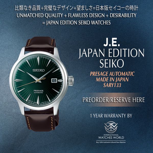 SEIKO JAPAN EDITION PRESAGE AUTOMATIC MADE IN JAPAN GREEN DIAL SARY133,  Men's Fashion, Watches & Accessories, Watches on Carousell
