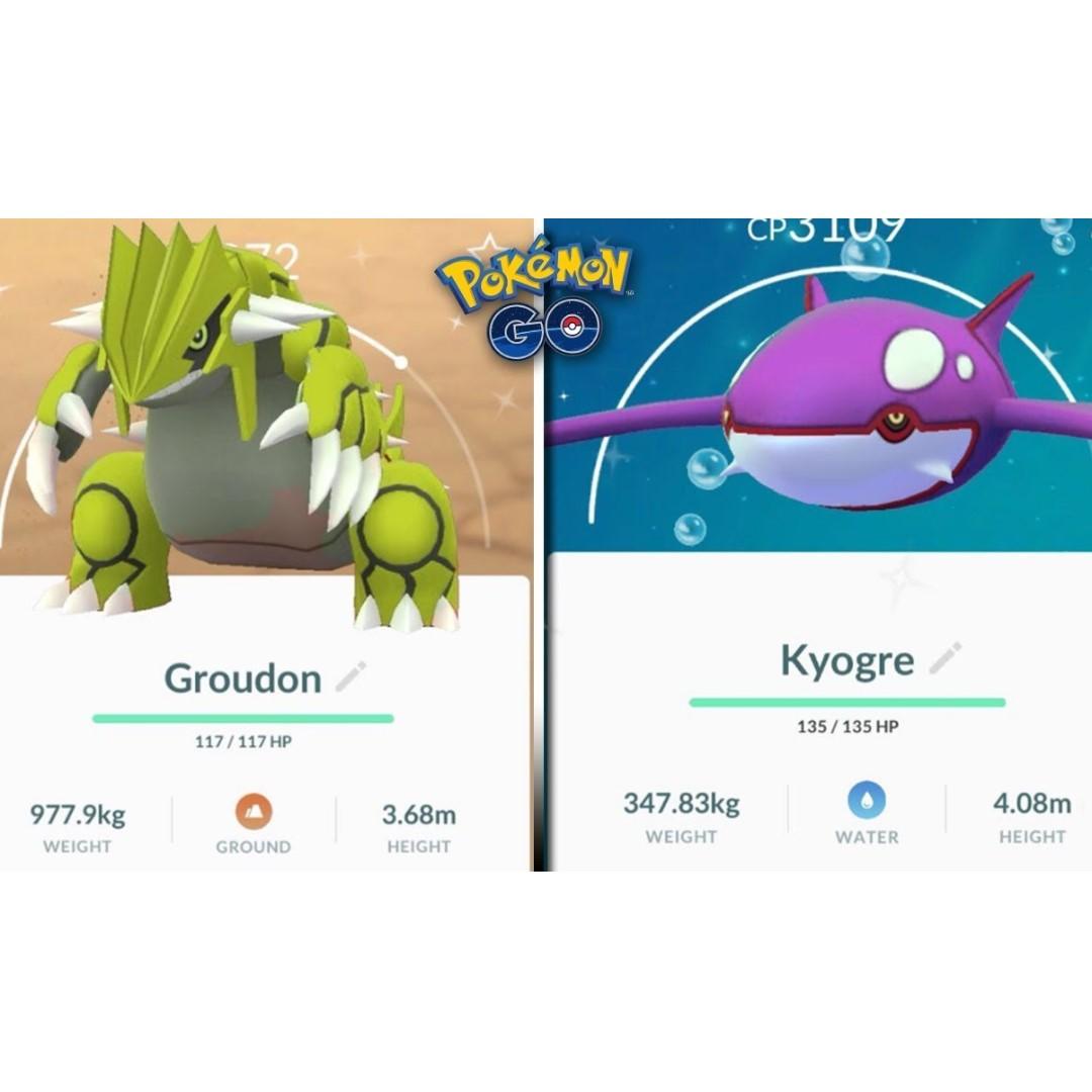 Shiny Groudon Kyogre Pokemon Go Toys Games Video Gaming Video Games On Carousell
