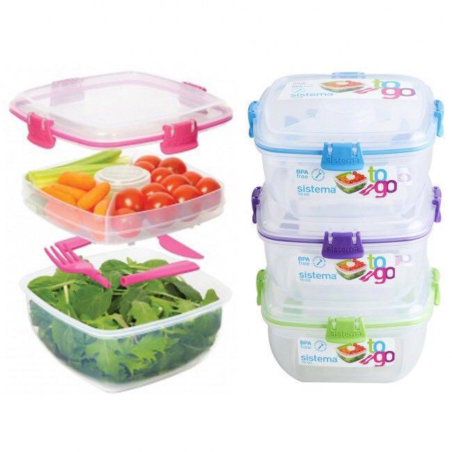 NEW Sistema Salad + Sandwich To Go 1.63L Food Storage Container Green Lunch  Box!