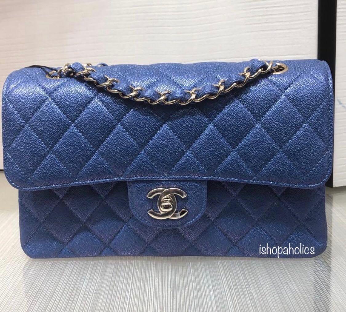 Chanel 19S Espadrilles, Blue & Black Leather