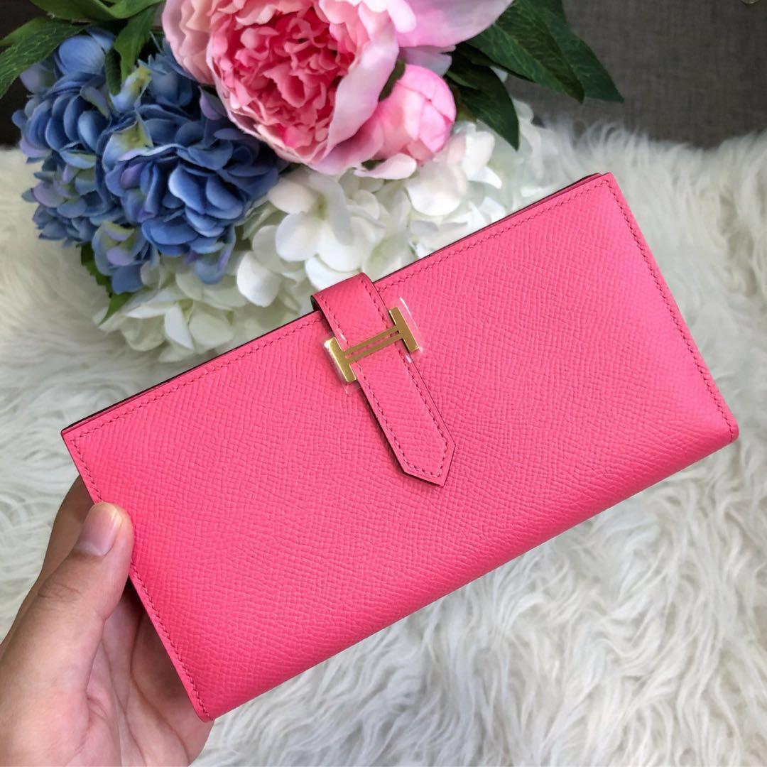 hermes pink wallet