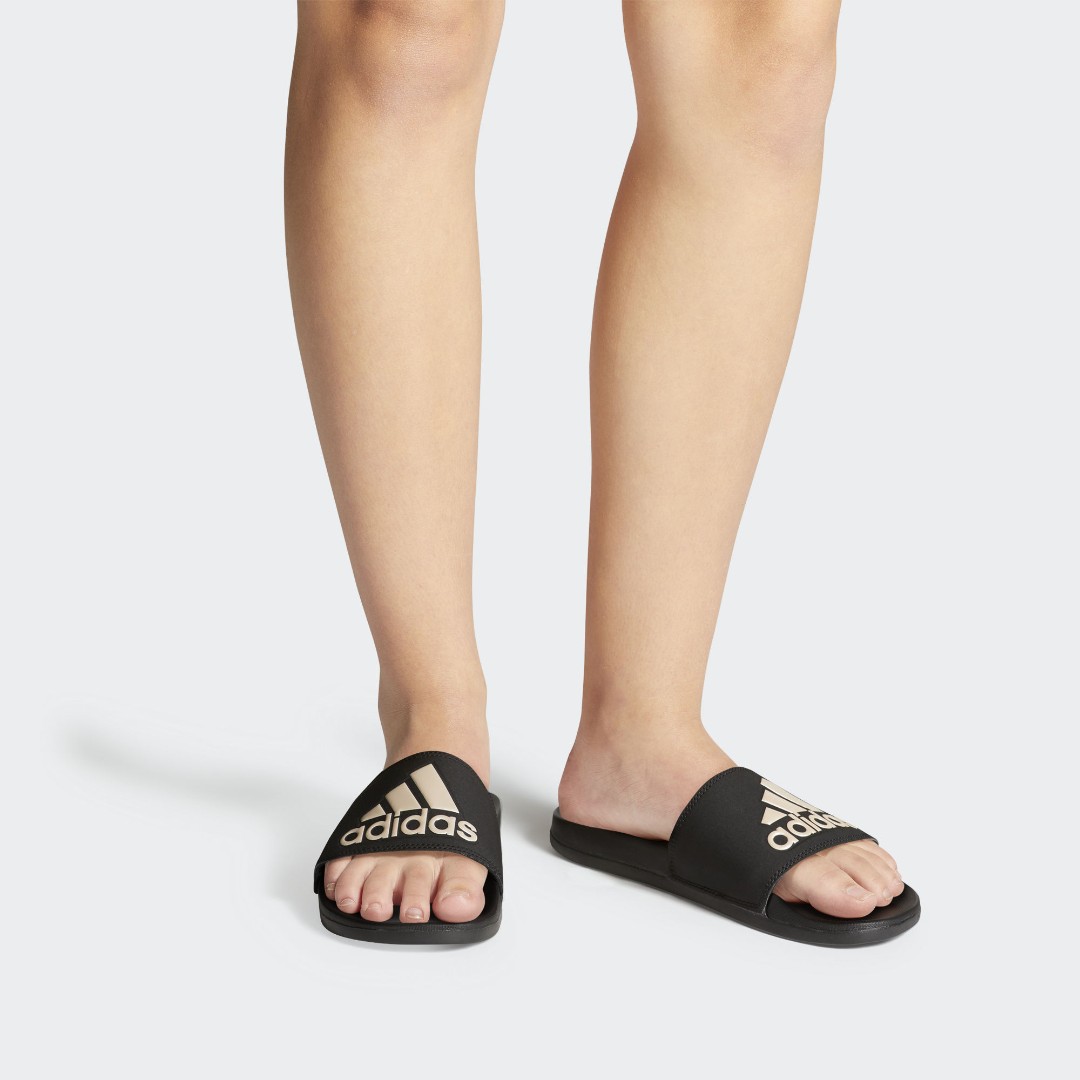 Adidas adilette cloudfoam plus logo slides women's hotsell