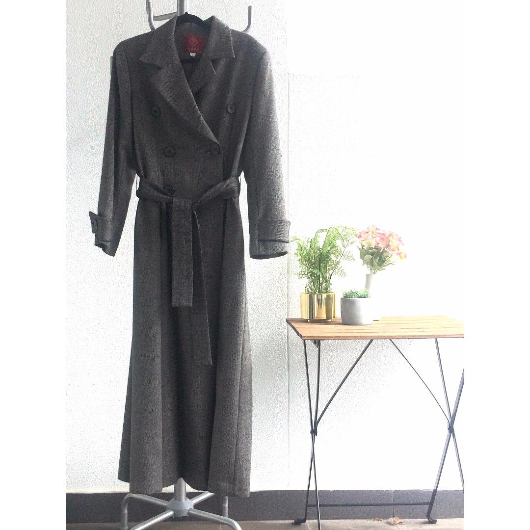 Ankle Length Grey Wool Coat Women S Fashion Clothes On Carousell